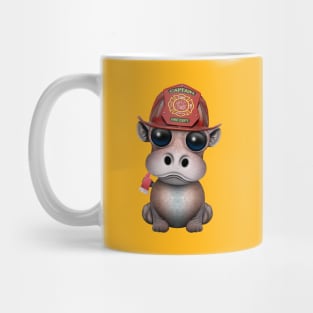 Cute Baby Hippo Firefighter Mug